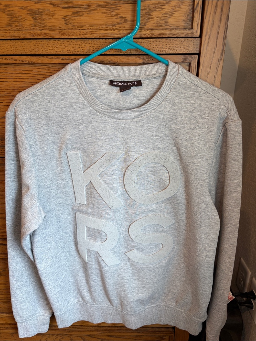 Michael Kors Light Gray Embossed KORS Crewneck Sweatshirt
